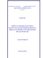 nghiên cứu bệnh héo xanh vi khuẩn (ralstonia solanacearum smith) hại một số cây trồng cạn vụ thu đông và xuân hè tại hà nội, phụ cận năm 2014   2015 