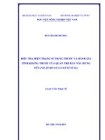 điều tra hiện trạng sử dụng thuốc và đánh giá tính kháng thuốc của quần thể rầy nâu hưng yên (nilaparvata lugens stal)