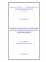 giải pháp đẩy mạnh áp dụng cơ giới hoá trong sản xuất lúa trên địa bàn huyện kiến thụy thành phố hải phòng