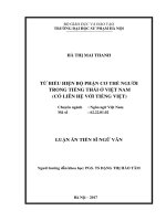 Từ biểu hiện bộ phận cơ thể người  trong tiếng Thái ở Việt Nam  (có liên hệ với tiếng Việt)
