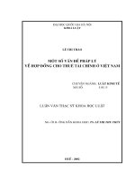 Một số vấn đề pháp lý về hợp đồng cho thuê tài chính ở Việt Nam