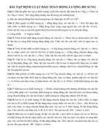 BÀI tập ĐỊNH LUẬT bảo TOÀN ĐỘNG LƯỢNG BỔ SUNG LỚP 10