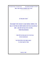 tích hợp viễn thám và hệ thống thông tin địa lý đánh giá biến động đất đai giai đoạn 2005   2014 huyện quảng xương tỉnh thanh hoá 