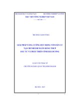 giải pháp tăng cường huy động vốn dân cư tại chi nhánh ngân hàng tmcp đầu tư và phát triển tỉnh hải dương