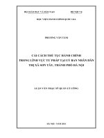 Cải cách thủ tục hành chính trong lĩnh vực tư pháp tại Ủy Ban Nhân đân xã Sơn Tây, Thành phố Hà Nội