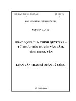 Hoạt động của chính quyền xã từ thực tiễn huyện Văn Lâm, tỉnh Hưng Yên