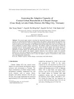 Assessing the Adaptive Capacity of Coastal Urban Households to Climate Change (Case Study in Liên Chiểu District, Đà Nẵng City, Vietnam)