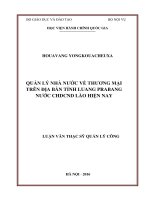 Quản lý nhà nước về thương mại trên địa bàn tỉnh Luang PraBang nước CH DCND Lào hiện nay