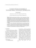 An analysis of the roles of rural industryin Van Truong commune, Tien Hai district, Thai Binh province