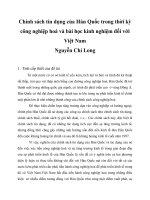 Chính sách tín dụng của Hàn Quốc trong thời kỳ công nghiệp hoá và bài học kinh nghiệm đối với Việt Nam
