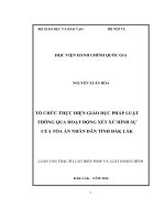 Tổ chức thực hiện giáo dục pháp luật thông qua hoạt động xét xử của Tòa án nhân dân tinh Đắk Lắk
