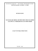 xây dựng hệ thống chỉ tiêu phân tích tài chính tại công ty tnhh khoáng sản minh thịnh 