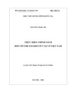 Thực hiện chính sách đối với trẻ em khuyết tật ở Việt Nam