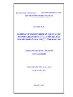 nghiên cứu trách nhiệm xã hội của các doanh nghiệp nhỏ và vừa trên địa bàn thành phố buôn ma thuột, tỉnh đắk lắk