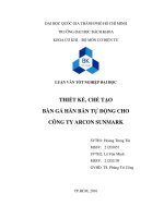 thiết kế, chế tạo  bàn gá hàn bán tự động cho công ty arcon sunmark 