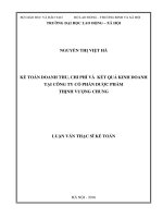 kế toán doanh thu, chi phí và kết quả kinh doanh tại công ty cổ phần dược phẩm thịnh vượng chung 