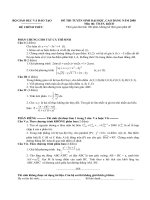 Đề thi và đáp án môn toán ôn thi đại hoc