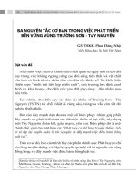 BA NGUYÊN TẮC CƠ BẢN TRONG VIỆC PHÁT TRIỂN BỀN VỮNG VÙNG TRƯỜNG SƠN - TÂY NGUYÊN