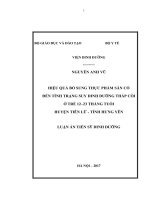 Hiệu quả bổ sung thực phẩm sẵn có đến tình trạng suy dinh dưỡng thấp còi ở trẻ 12 – 23 tháng tuổi huyện Tiên Lữ, tỉnh Hưng Yên