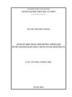 ĐÁNH GIÁ HIỆN TRẠNG MÔI TRƯỜNG KHÔNG KHÍ HUYỆN THANH OAI (HÀ NỘI) VÀ ĐỀ XUẤT GIẢI PHÁP BẢO VỆ