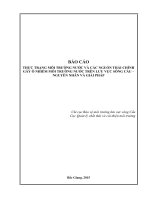 Thực Trạng Môi Trường Nước Và Các Nguồn Thải Chính Gây Ô Nhiễm Môi Trường Nước Trên Lưu Vực Sông Cầu – Nguyên Nhân Và Giải Pháp
