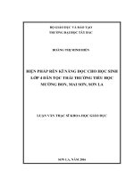 Biện pháp rèn kĩ năng đọc cho học sinh lớp 4 dân tộc thái trường tiểu học mường bon, mai sơn, sơn la 