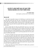 CƠ SỞ LÝ LUẬN TRIẾT HỌC VÀ THỰC TIỄN TRONG NGHIÊN CỨU PHÁT TRIỂN VÙNG