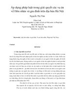 Áp dụng pháp luật trong giải quyết các vụ án về Hôn nhân và gia đình trên địa bàn Hà Nội