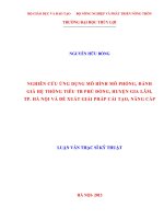 Nghiên cứu ứng dụng mô hình mô phỏng, đánh giá hệ thống tiêu trạm bơm phù đổng, huyện gia lâm, thành phố hà nội và đề xuất giải pháp cải tạo, nâng cấp 
