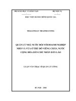 Quản lý nhà nước đối với doanh nghiệp nhỏ và vừa ở Thủ đô Viêng Chăn, CHDCND Lào