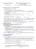 Đề thi và đáp án môn toán ôn thi đại hoc