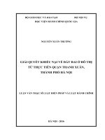 Giải quyết khiếu nại về đất đai ở Đô thị từ thực tiễn Quận Thanh Xuân, Thành phố Hà Nội