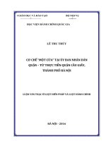 Cơ chế một cửa tại Ủy Ban Nhân dân Quận – từ thực hiện Quận Cầu Giấy, TP Hà Nội