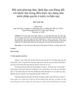 Đổi mới phương thức lãnh đạo của Đảng đối với Quốc hội trong điều kiện xây dựng nhà nước pháp quyền ở nước ta hiện nay