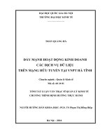 Đẩy mạnh hoạt động kinh doanh các dịch vụ dữ liệu trên mạng hữu tuyến tại VNPT Hà Tĩnh