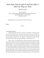 Hoàn thiện công tác quản lý thuế thu nhập cá nhân của Tổng cục Thuế