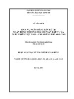 Dịch vụ ngân hàng bán lẻ tại Ngân hàng hàng Thương mại cổ phần Đầu tư và Phát triển Việt Nam - Chi Nhánh Thăng Long