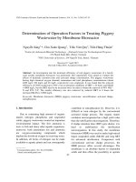 Determination of Operation Factors in Treating Piggery Wastewater by Membrane Bioreactor