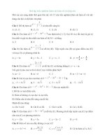 bài tập trắc nghiệm khảo sát hàm số có đáp án