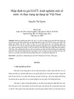 Hiệp định trị giá GATT, kinh nghiệm một số nước và thực trạng áp dụng tại Việt Nam