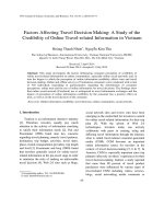 Factors Affecting Travel Decision Making A Study of the Credibility of Online Travel-related Information in Vietnam
