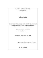 Hoàn thiện pháp luật giải quyết tranh chấp môi trường qua thực tiễn Hải Phòng