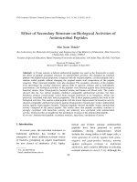 Effect of Secondary Structure on Biological Activities of Antimicrobial Peptides
