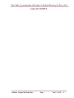 Using english in communicating with foreigners in reception department at monaco hotel