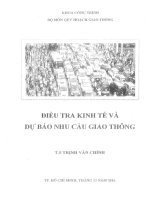 ĐIỀU TRA KINH tế và dự báo NHU cầu GIAO THÔNG