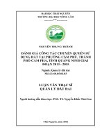 Đánh giá công tác chuyển quyền sử dụng đất tại phường cẩm phú, thành phố cẩm phả, tỉnh quảng ninh giai đoạn 2013   2015 