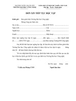 Mẫu đơn xin tiếp tục học (Đại học Công nghệ) 