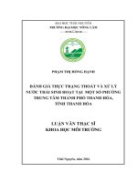 Đánh giá thực trạng thoát và xử lý nước thải sinh hoạt tại một số phường trung tâm thành phố thanh hóa, tỉnh thanh hóa 