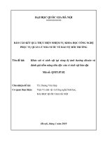 Khảo sát vi sinh vật tại vùng bị ảnh hưởng dioxin và đánh giá tiềm năng tiêu độc của vi sinh vật bản địa