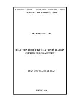 HOÀN THIỆN TỔ CHỨC KẾ TOÁN TẠI NHÀ XUẤT BẢN CHÍNH TRỊ QUỐC GIA SỰ THẬT